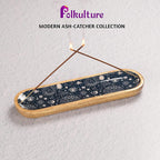 Folkulture Incense Holder for Sticks or Incense Burner Holder, Modern Insence-Stick Holder or Ash Catcher for Home Décor, Wooden Inscents-Holders, Mango Wood Trough, Cosmic