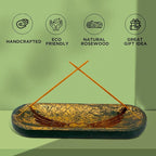 raajsee Incense Holder Hand Carved-Incense Burner Holder –Ash Catcher - Incense Stick Holder - Meditation & Yoga - Great Gift for Any Occasion Size 11x4 inch