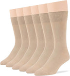 7BigStars Mens Dress Socks – 6 Pairs Crew, Soft Stay Up, Cotton Comfort for Business, Office, Big and Tall, Breathable