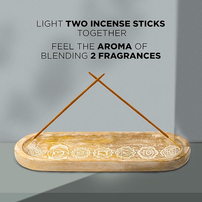 raajsee Incense Holder -Incense Burner Holder –Ash Catcher - Incense Stick Holder - Meditation & Yoga - Great Gift for Any Occasion Size 11x4 inch (Seven Chakra White)