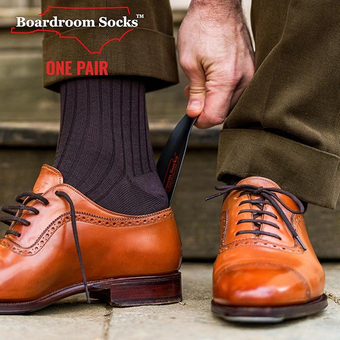 Cotton Dress Socks for Men – Comfortable Men’s Executive Socks – Classic Mid-Calf Dress Socks by Boardroom Socks