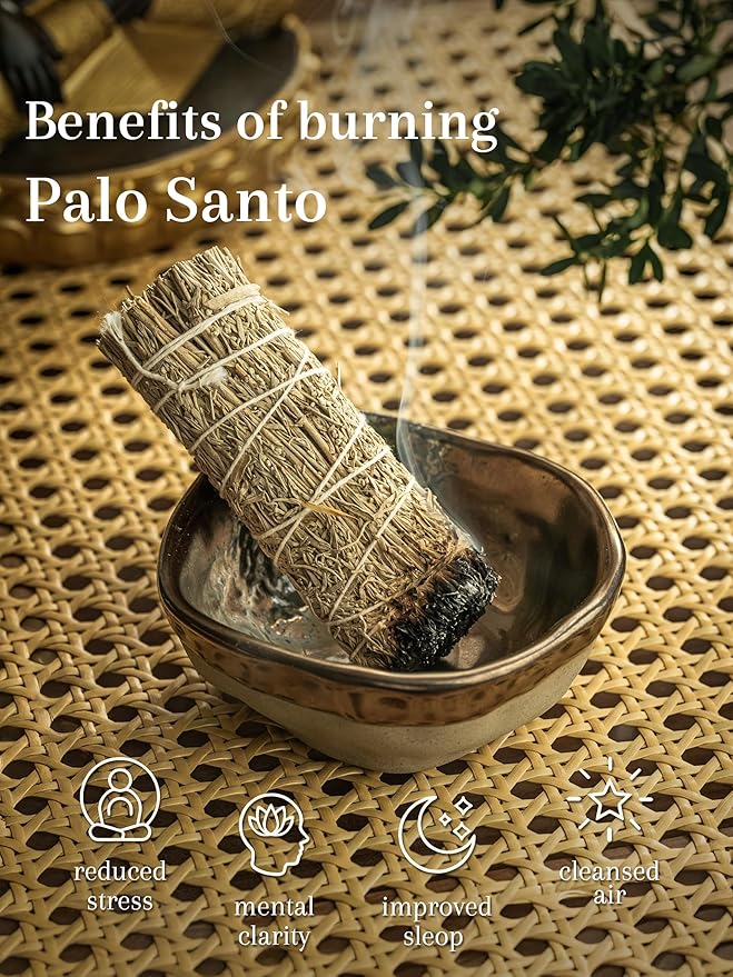 4.25 Inch Incense Holder, Ceramic 4 in 1 Incense Burner, Incense Holder for Sticks with 3 Incense Sockets, Modern Insence-Stick Holder for Bulk Incense, Palo Santo, Gold