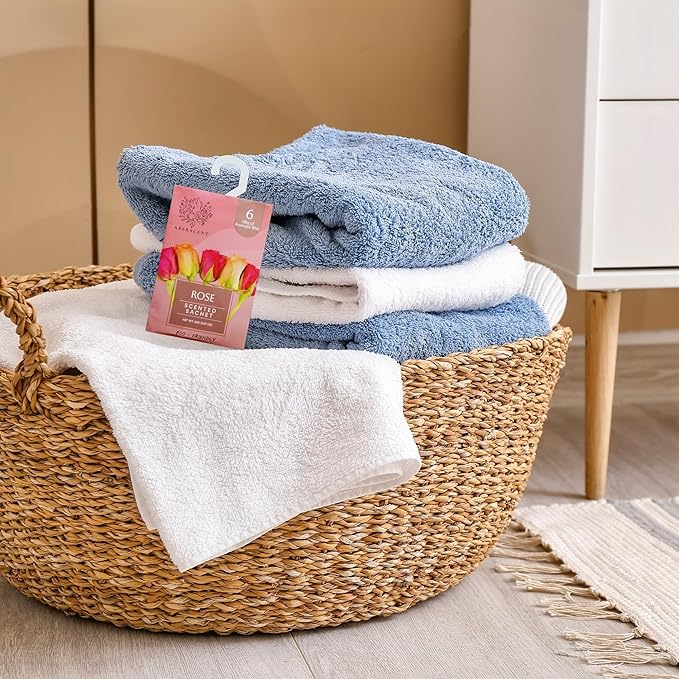 Scented Sachets for Drawer, Closet, Laundry Room, Bathroom - Premium 6 Packs - Air Freshener Odor Eliminator, Potpourri Bags Home Fragrance - (Lavender Rose Cotton Sandalwood Jasmine Ocean)