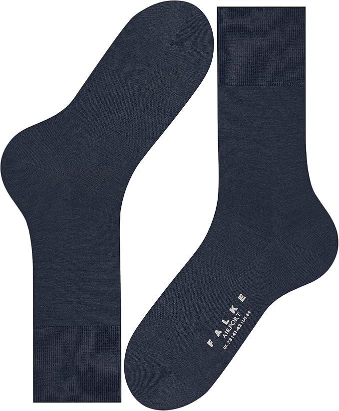 FALKE Men's Airport Dress Socks, Premium Merino Wool Cotton Blend, Sustainable Luxury, Eco-Friendly Business Casual, 1 Pair
