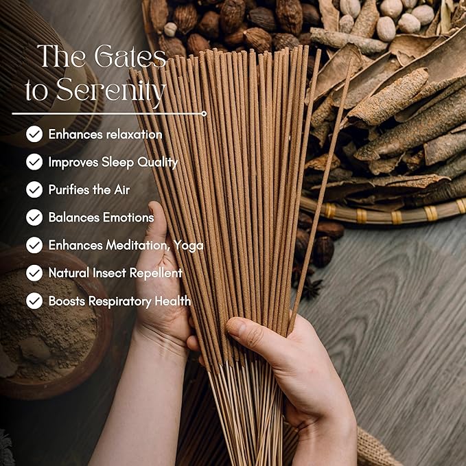 Upeace-Organic-Non-Toxic-Vietnamese-Mixed-Herbs-Incense-Sticks (Bulk 86 Agarbatti Sticks) | 75 Minutes Long Lasting Burn for Positive Vibes, Meditation with Natural Scents, no synthetic essential oils