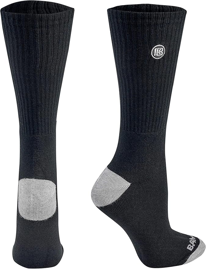 Bamboo Sports Premium Bamboo Crew Work Socks- Moisture Wicking, Odor Eliminating
