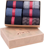 Men’s Dress and Trouser Socks – Premium Rayon Made From Bamboo, Crew Socks (6 pair + Gift box)