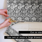 Sandalwood Scented Drawer Liners in a Black William Morris Design. Pack of 5 Folded Sheets | Contains Sandalwood Essential Oil | Made in The UK.