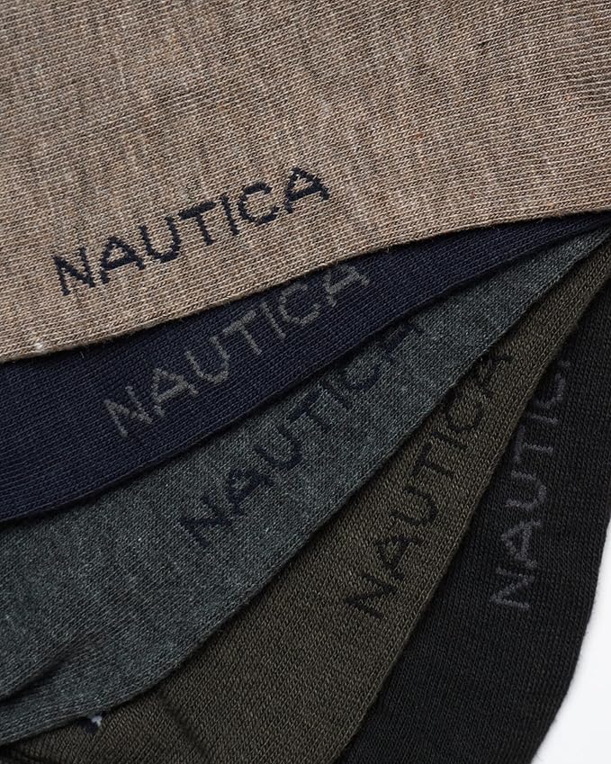 Nautica Mens Dress Socks - 5 Pack Breathable Comfort Stretch Crew-Length Work Socks for Men for Business Formal Wear (6-12.5)