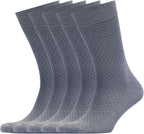 VRD Men’s Dress Socks, Bamboo 5-Pack Mens Socks, Mid Calf Length, Crew Socks Gift for Men Shoe Size 8-13