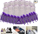 24 Pack Moth Repellent for Closet Lavender Sachet Bags, Cedar Blocks for Clothes Storage, Moth Balls Traps Cedar Lavender Bags sachets for Drawers and Closets, Protect Clothing Drawer Freshener
