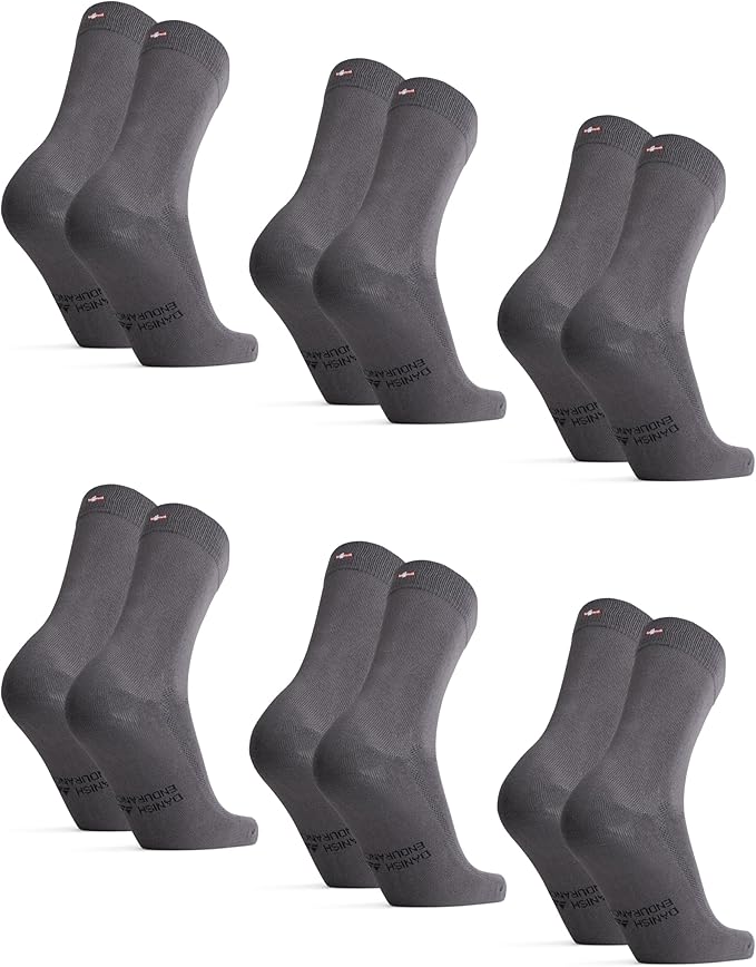 DANISH ENDURANCE Viscose Dress Socks, Premium, Soft, Breathable, Dress Socks for Men & Women, Unisex, 6-Pack