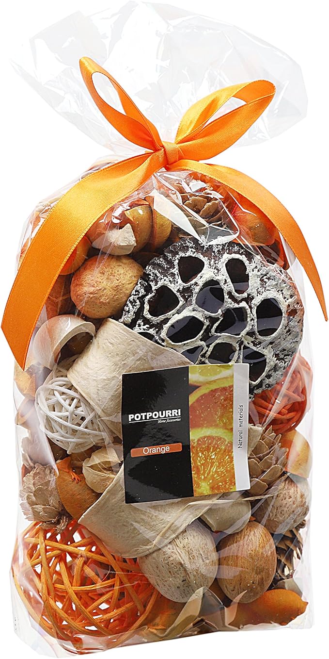Qingbei Rina Fall Potpourri Bags,Burnt Orange Scented Potpourri Bowl Filler,Thanksgiving Decorative Dried Flower,Home Fragrance, Harvest Autumn Bathroom Decor,10 oz