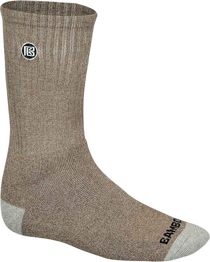 Bamboo Sports Premium Bamboo Crew Work Socks- Moisture Wicking, Odor Eliminating