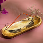 raajsee Incense Holder -Incense Burner Holder –Ash Catcher - Incense Stick Holder - Meditation & Yoga - Great Gift for Any Occasion Size 11x4 inch (Heart Brown)