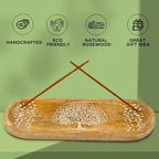 raajsee Incense Holder Hand Carved-Incense Burner Holder –Ash Catcher - Incense Stick Holder - Meditation & Yoga - Great Gift for Any Occasion Size 11x4 inch