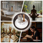 4 in 1 Incense Holder, Ceramic Incense Stick and Palo Santo Holder,Sage Holder for Burning- 5.5" Ceramic Ash Catcher Tray for Meditation and Yoga Room (White)