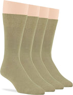 7BigStars Mens Dress Socks – 4 Pack Bamboo Crew Fit, Solid or Patterned, Thin Seamless Breathable Business