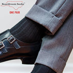 Merino Wool Mid-Calf Dress Socks for Men, Ribbed Dress Socks