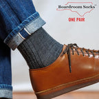 Merino Wool Mid-Calf Dress Socks for Men, Ribbed Dress Socks