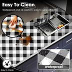 Drawer and Shelf Liner, Non-Slip Kitchen Cabinet Liners Non-Adhesive Thick Strong Grip Waterproof Washable Mats Protect Dresser Shelves Cupboard Bathroom Cabinets, Buffalo Plaid, 24 in X 30 FT