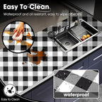 Drawer and Shelf Liner, Non-Slip Kitchen Cabinet Liners Non-Adhesive Thick Strong Grip Waterproof Washable Mats Protect Dresser Shelves Cupboard Bathroom Cabinets, Buffalo Plaid, 24 in X 10 FT