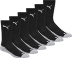 PUMA mens 6 Pack Crew Socks