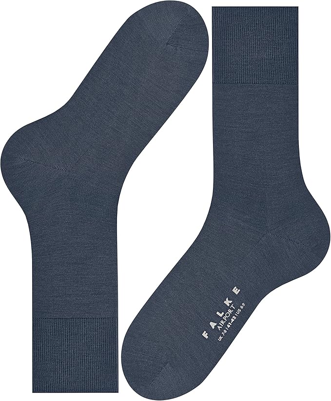 FALKE Men's Airport Dress Socks, Premium Merino Wool Cotton Blend, Sustainable Luxury, Eco-Friendly Business Casual, 1 Pair