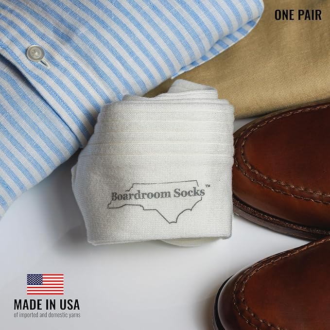 Cotton Dress Socks for Men – Comfortable Men’s Executive Socks – Classic Mid-Calf Dress Socks by Boardroom Socks