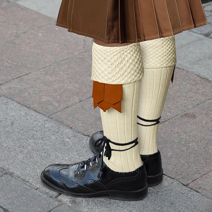 DSS KILTS-Kilt Hose, Tradional Scottish Kilt Scocks Wool Blend, Bubbled Design Kilt Socks for USA Shoe Sizes