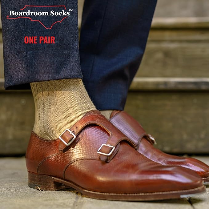 Cotton Dress Socks for Men – Comfortable Men’s Executive Socks – Classic Mid-Calf Dress Socks by Boardroom Socks