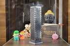Handmade Marble Black Soapstone Incense Stick Burner | Candle Stick Holder | Tea Light Burner - Perfect Jaali Carving for Gifting. Decorative Home and Kitchen Decor (3 x 3 x 11 Inches).