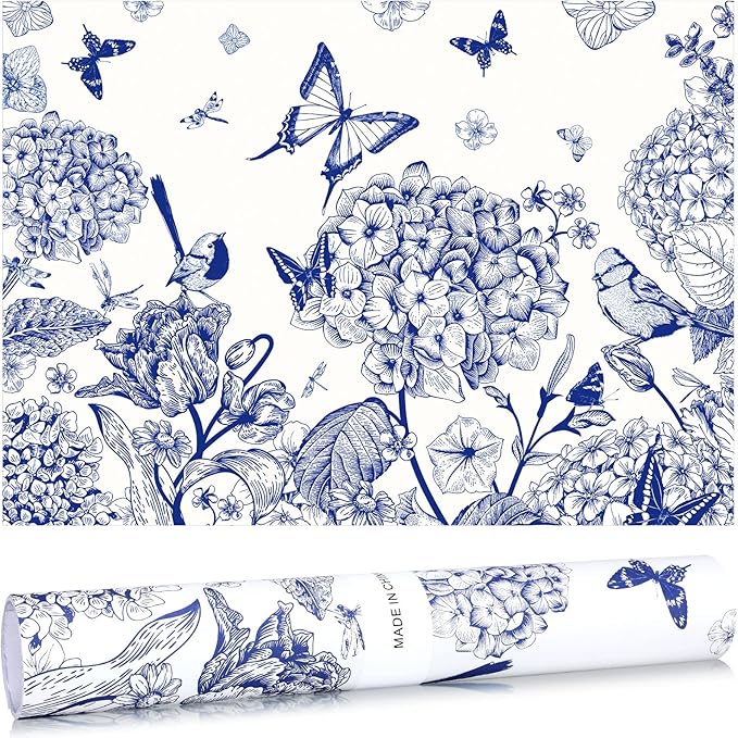 10 Sheets Drawer Liners for Dresser Scented Drawer Liners Non Adhesive Scented Paper for Fragrant Home Shelf Closet(Linen,Blue Butterfly)