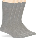 7BigStars Mens Dress Socks – 4 Pack Bamboo Crew Fit, Solid or Patterned, Thin Seamless Breathable Business
