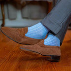 Merino Wool Mid-Calf Dress Socks for Men, Ribbed Dress Socks