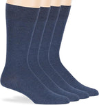 7BigStars Mens Dress Socks – 4 Pack Bamboo Crew Fit, Solid or Patterned, Thin Seamless Breathable Business