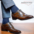 Merino Wool Mid-Calf Dress Socks for Men, Ribbed Dress Socks