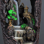 Mountain Waterfall Incense Burner Backflow Incense Burner Incense Fountain Smoke Waterfall with 20 Backflow Incense Cones，Tweezer，Mat (Vase Shape)