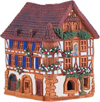 Ceramic Art Cone Incense Holder Room Decoration Handcrafted Collectible Miniature Historical Timbered House in Kaysersberg, Alsace, France R264