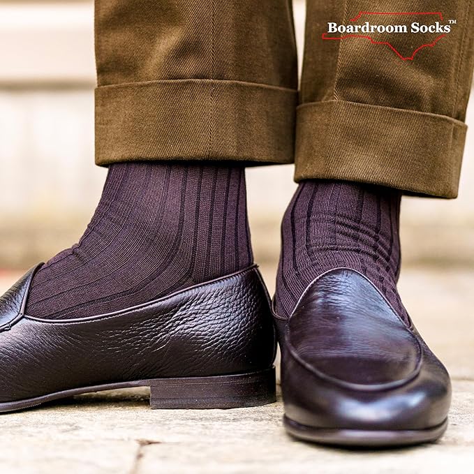 Cotton Dress Socks for Men – Comfortable Men’s Executive Socks – Classic Mid-Calf Dress Socks by Boardroom Socks