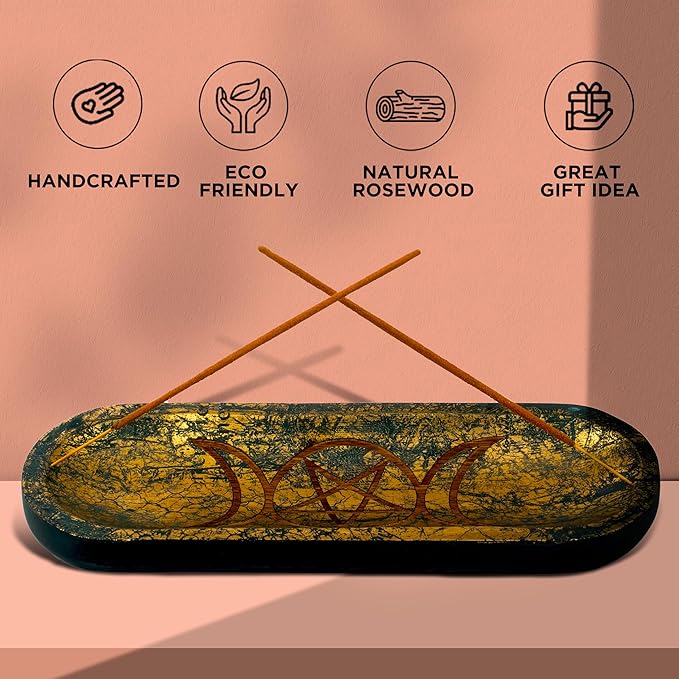 raajsee Carving Incense Holder -Incense Burner Holder –Ash Catcher - Incense Stick Holder - Meditation & Yoga - Great Gift for Any Occasion Size 11x4 inch