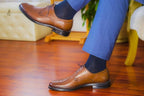 Hugh Ugoli Men's Bamboo Dress Socks for Business & Trouser, Thin & Seamless Crew Socks, 4 Pairs with Gift Box, Shoe Size 8-12