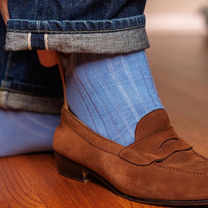 Cotton Dress Socks for Men – Comfortable Men’s Executive Socks – Classic Mid-Calf Dress Socks by Boardroom Socks