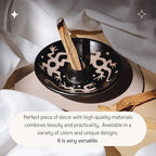 Luna Sundara Authentic Peru Pottery Palo Santo Stick and Incense Holder - Includes 5 Palo Santo Sticks - Handmade Ceramic Smudge Bowl Sage Holder - Black and White Lizard