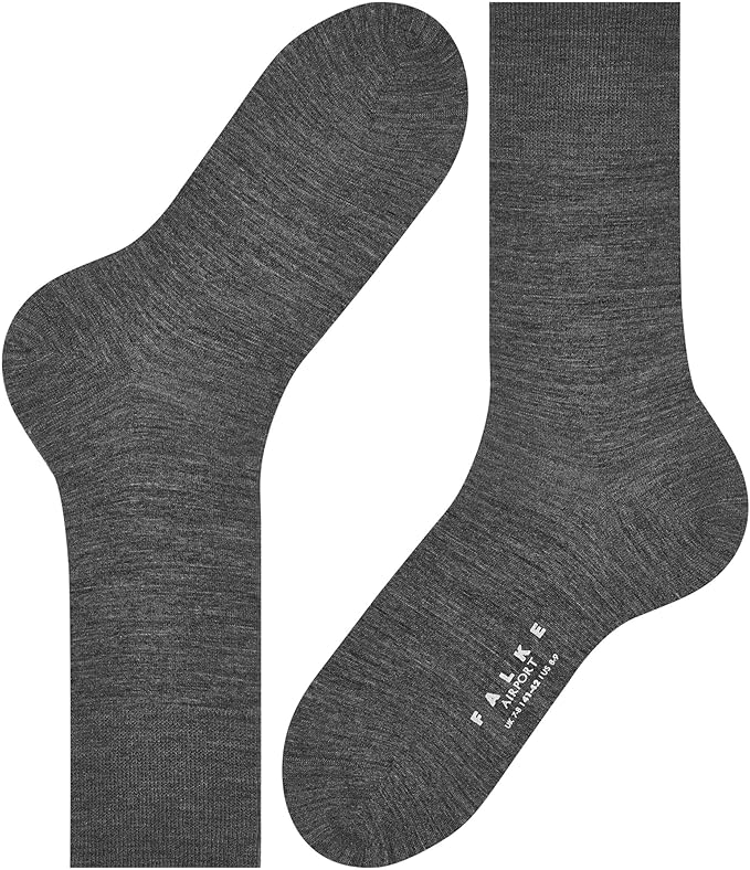 FALKE Men's Airport Dress Socks, Premium Merino Wool Cotton Blend, Sustainable Luxury, Eco-Friendly Business Casual, 1 Pair