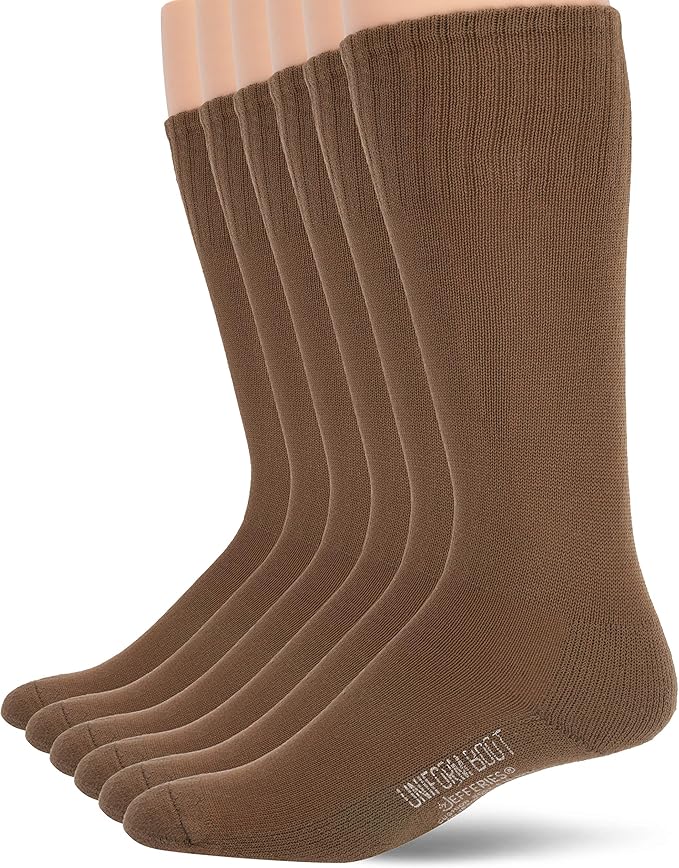 Jefferies Socks Men's Military Rib Top Combat Crew Boot Socks 6 Pack