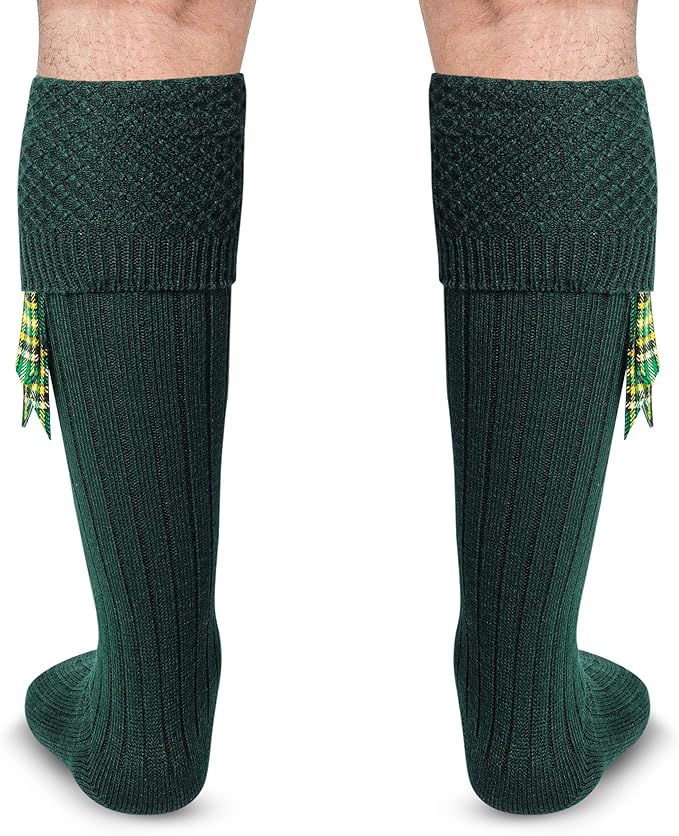 DSS KILTS-Kilt Hose, Tradional Scottish Kilt Scocks Wool Blend, Bubbled Design Kilt Socks for USA Shoe Sizes