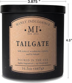 Manly Indulgence Tailgate Scented Candles for Men, 2 Wick, 16.5 oz Premium Soy Blend Wax, 60H Burn, Candles for Home Scented - Made in The USA