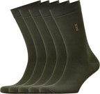 VRD Men’s Dress Socks, Bamboo 5-Pack Mens Socks, Mid Calf Length, Crew Socks Gift for Men Shoe Size 8-13