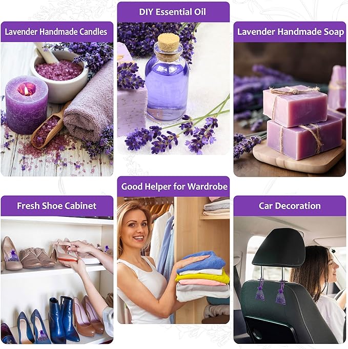 Bag of 100 Sachets Dried Lavender Flower Lavender Sachets for Drawers and Closets, LV-B-4